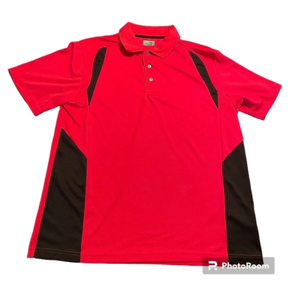 Ben Hogan Performance Golf Polo Shirt Red Black Men's Size XL 100% Polyester - Picture 1 of 7